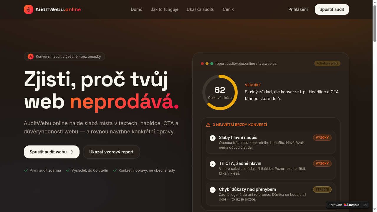 Náhled webu AuditWebu.online